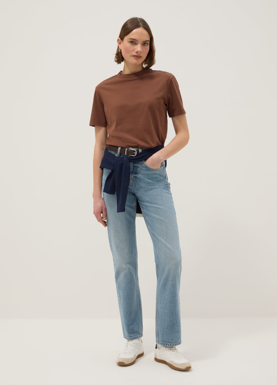 Braunes T-shirt Aus Reinem Baumwollstoff | OVS Braunes T-shirt Aus Reinem Baumwollstoff - 1 | OVS