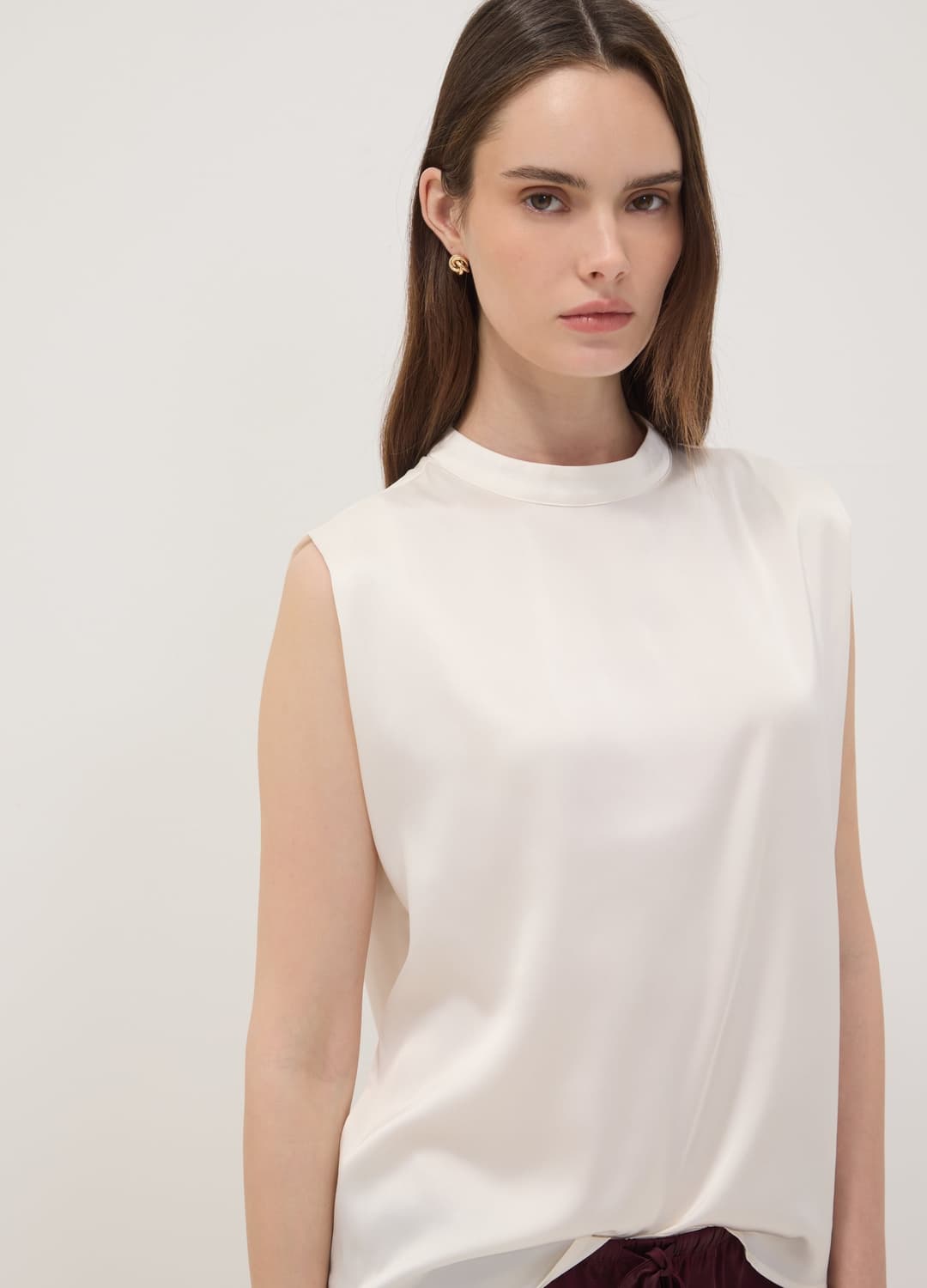 Weißes Stretch-top Mit Stehkragen | OVS Weißes Stretch-top Mit Stehkragen - 0 | OVS