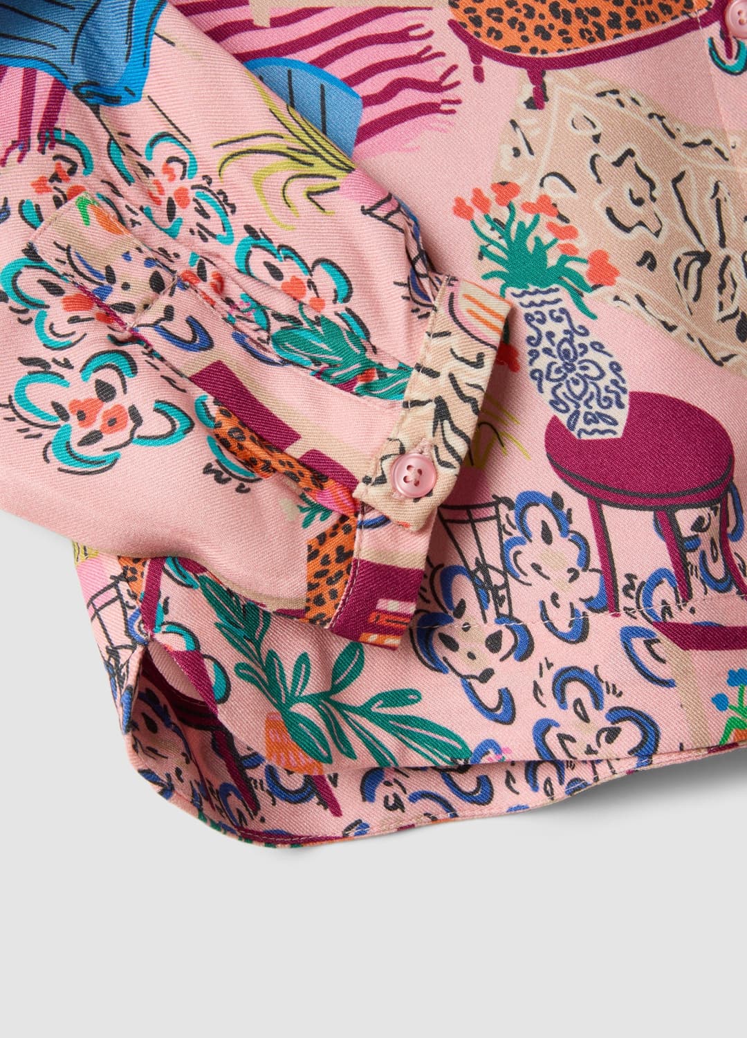 Camicia Rosa In Pura Viscosa Con Fantasia E Colletto Classico Per Bambina | OVS Camicia Rosa In Pura Viscosa Con Fantasia E Colletto Classico Per Bambina - 4 | OVS