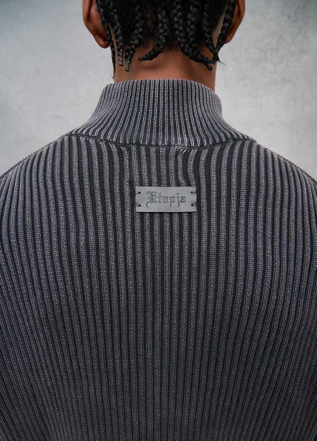 Half-zip Ribbed Knit Vintage Grey | OVS Half-zip Ribbed Knit Vintage Grey - 4 | OVS