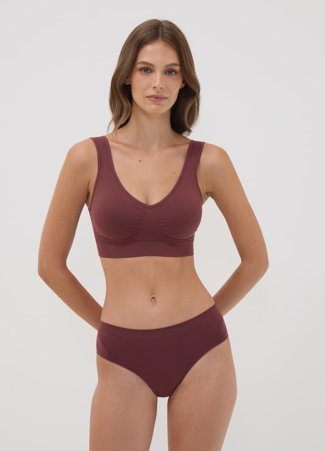 Reggiseno Marrone In Tessuto Elasticizzato Con Imbottitura Removibile | OVS Reggiseno Marrone In Tessuto Elasticizzato Con Imbottitura Removibile - 1 | OVS