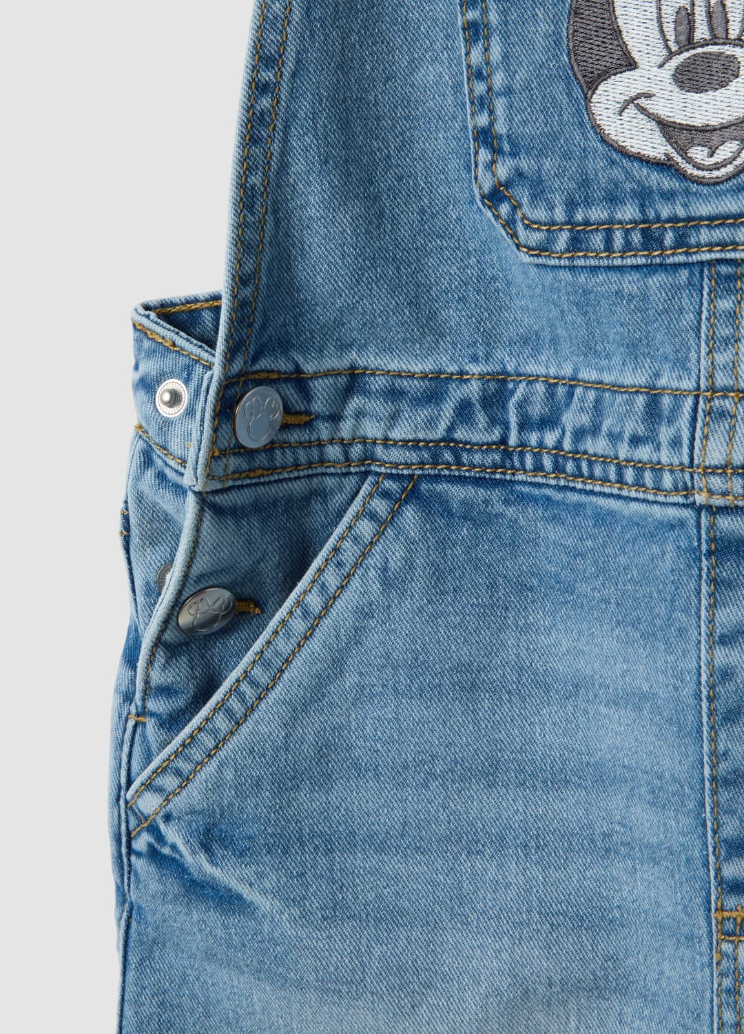 Salopette Denim Blu In Puro Cotone Da Bambina Con Ricamo Minnie | OVS Salopette Denim Blu In Puro Cotone Da Bambina Con Ricamo Minnie - 3 | OVS